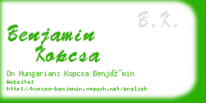 benjamin kopcsa business card